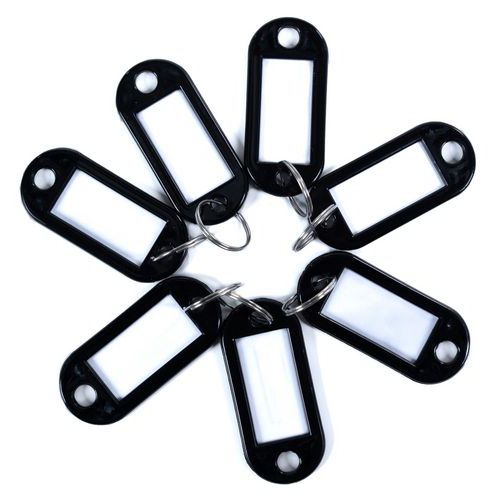 Portachiavi con etichetta nero (lotto di 100),