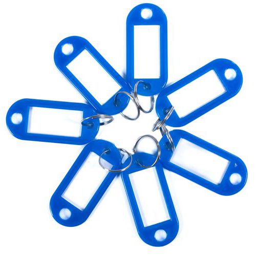 Portachiavi con etichetta blu (lotto di 100),