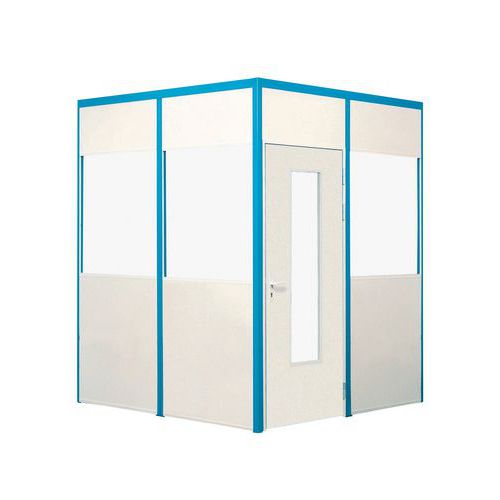 Porta A Battente 1/2 Vetro Ht3M Larg1M Blue,