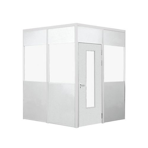 Porta A Battente 1/2 Vetro Ht3M Larg1M Bianco,