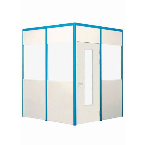 Porta A Doppio Battente 1/2 Vetro Ht3M Larg2M Blue,