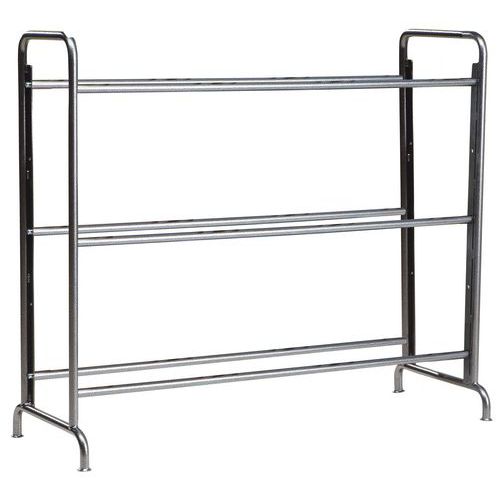 Carrello acciaio con sponda fissa per contenitori nero ,