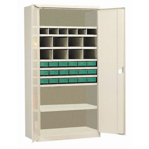 Armadio Officina Grigio Chiaro Hxp=1950X540Mm, 16 Scomparti,