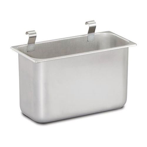 Pattumiera inox con ganci per carrello inox,