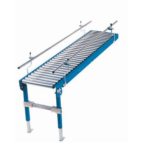 Trasportatore a rulli in acciaio 1500 x 776 mm - Passo 150 mm,