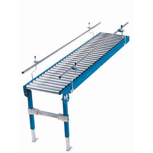 Trasportatore a rulli in acciaio 1500 x 876 mm - Passo 200 mm,