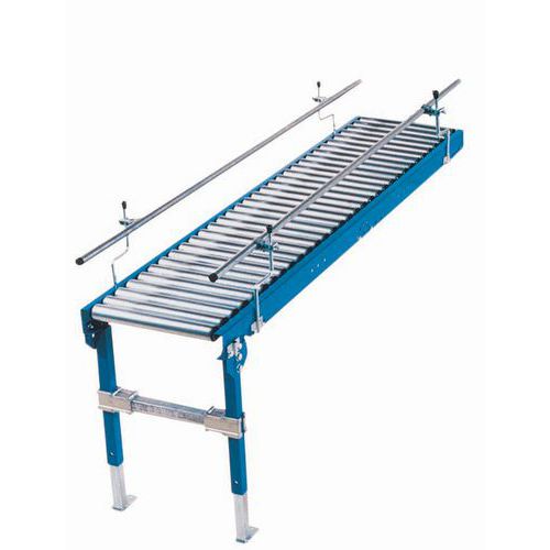 Trasportatore a rulli in acciaio 2000 x 876 mm - Passo 100 mm,