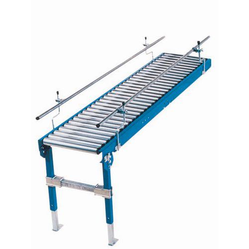 Trasportatore a rulli in acciaio 2000 x 876 mm - Passo 75 mm,