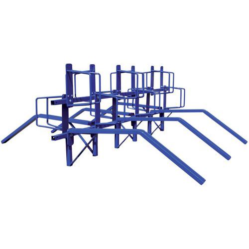 Portabiciclette Semplice 12 Posti Acciaio Colore Blue,