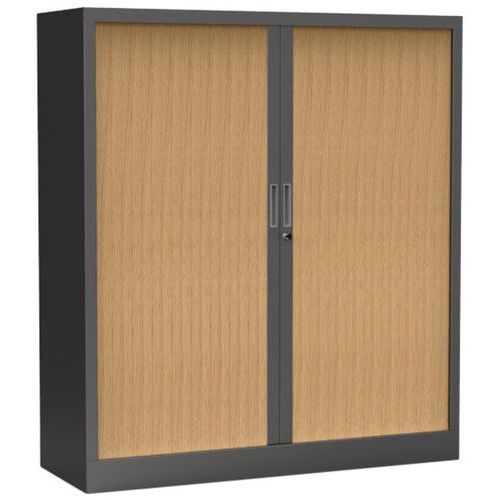 Armadio monoblocco ante a serrande A136xL120 antracite, serrande in faggio con 2 ripiani,