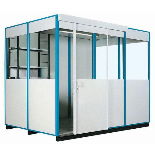 Box Melaminato Pallettizzabile Anta Scorrevole 3*2 Blu,