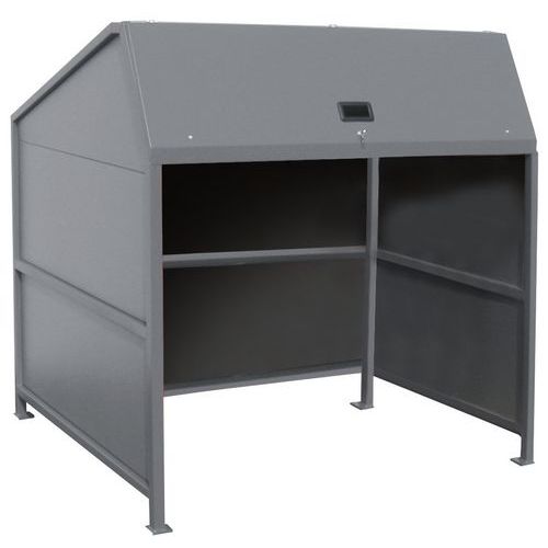 Riparo per contenitori;3 pareti;colo:grigio Material:Metal,