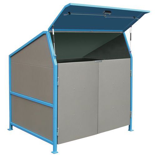 Riparo per contenitori;3 divisori;colo:blu mat.:Metallo,