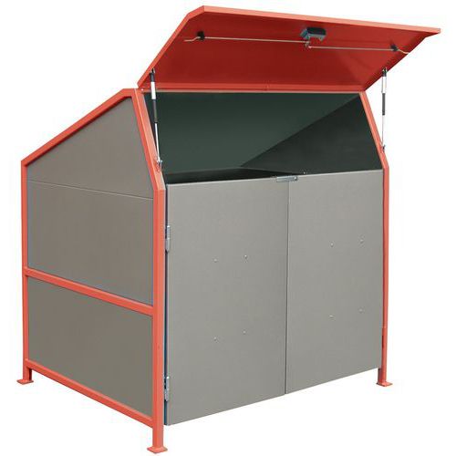 Riparo per contenitori;3 divisori;colo:rosso Material:Metal,