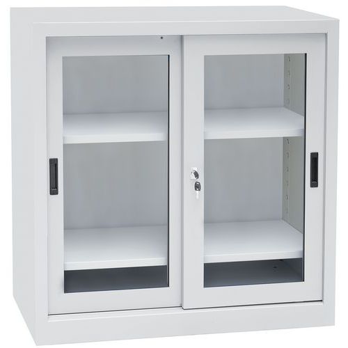 Armadio mono a porte scorrevoli trasparenti A1000xP650 mm grigio L1000x,