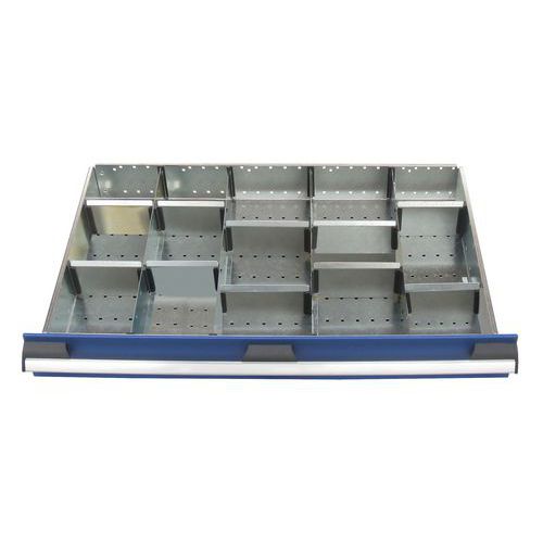15 scomparti per cassetto LxPxA: 800x525x150mm,