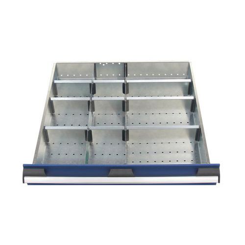 12 scomparti per cassetto LxPxA: 650x650x75 mm,