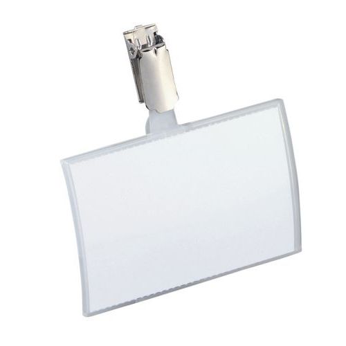 Porta-badge Clickfold a clip 54x90 mm,