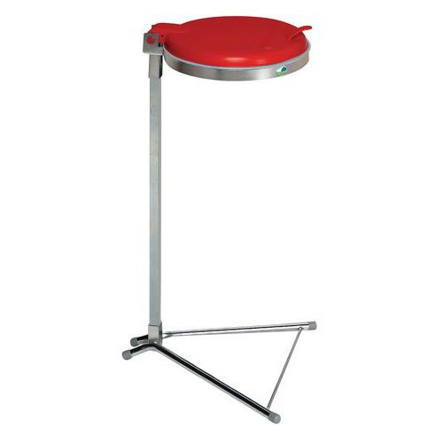 Supporto galvanizzato per sacco da 120 l coperchio rosso pla,