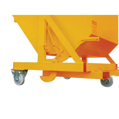 Benna ribaltabile su perno 910 l 3 ruote giallo,