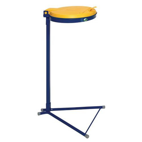 Supporto per sacco 120 l blu coperchio giallo plastica,