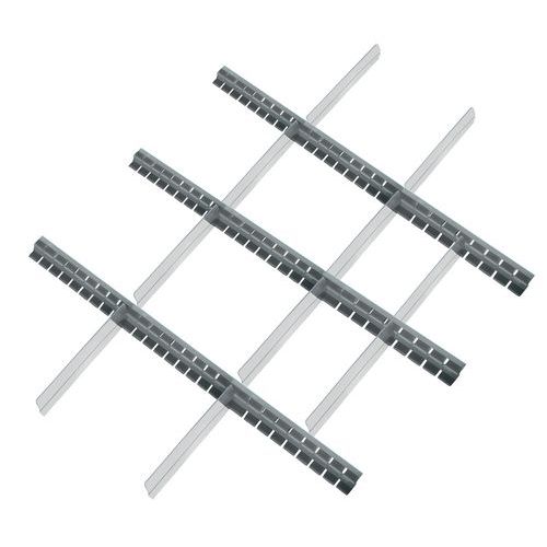Set di separatori per cassetti AxL: 250 x 918 mm 18 scomparti,