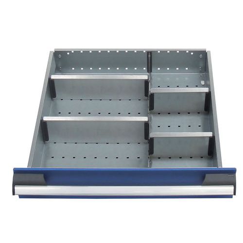 6 scomparti per cassetto LxPxA: 525x525x100 mm,