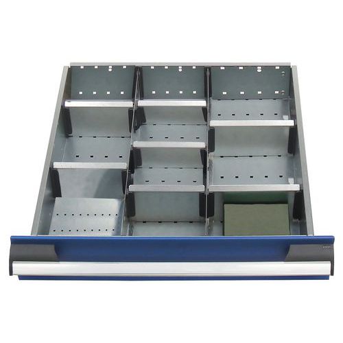 10 scomparti per cassetto LxPxA: 525x525x150 mm,