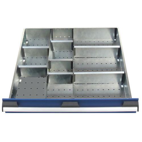 10 scomparti per cassetto LxPxA: 650x650x100mm,