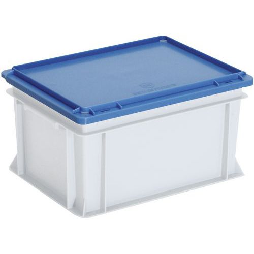 Coperchio campana blu+ganci+chiusura a molla cont 400x300 mm,