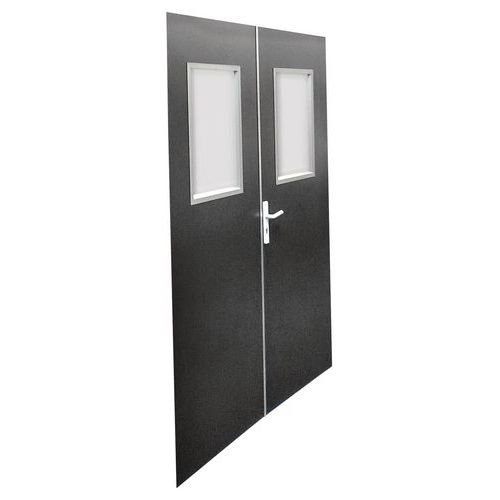 Porta A Doppio Battente Vetro 8Mm 2750X2000- Antracite,