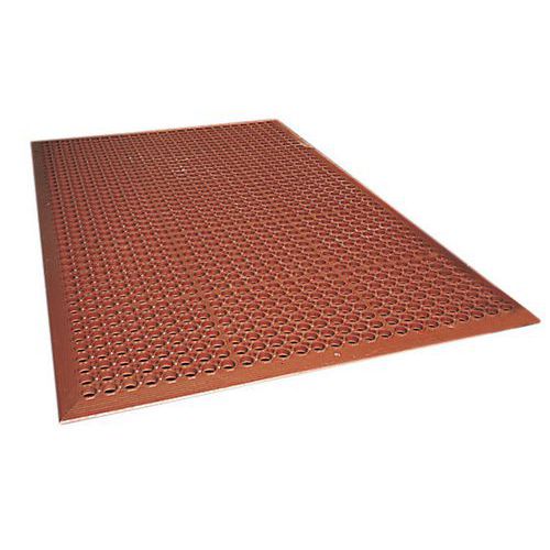 Tappeto in gomma poliv smussato antifatica rosso 91x152 cm,