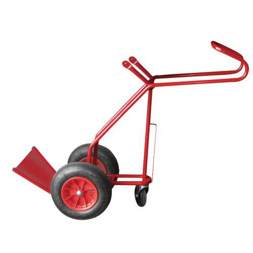 Carrello portabombole con maniglione in acciaio 250 kg - Ruote pneumatiche,