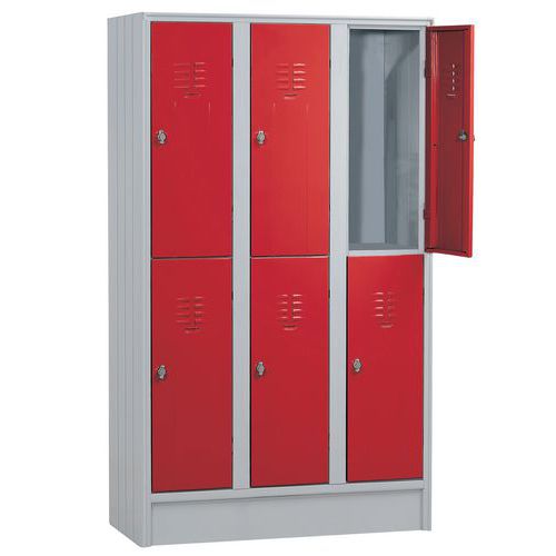 ARM.SPOGL.6 VANI DIM105X50X180 GRIGIO/ROSSO R AL 3000,