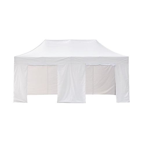 Gazebo con tetto e 4 pareti (3 chiuse + 1 porta) 3x6 metri,