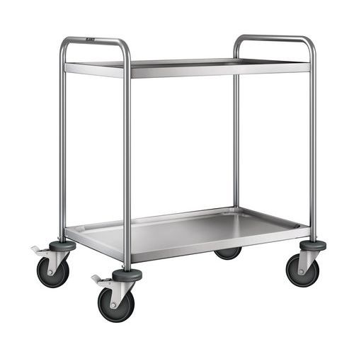 Carrello inox con 2 ripiani peso: 15 kg Alt. tot.: 950 mm,