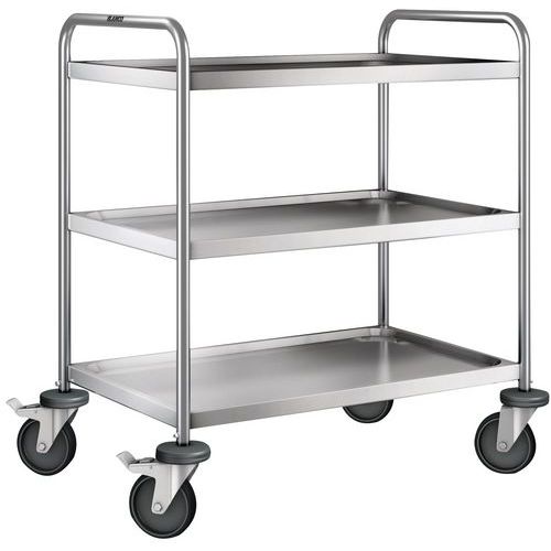 Carrello inox con 3 ripiani peso: 18 kg Alt. tot.: 950 mm,