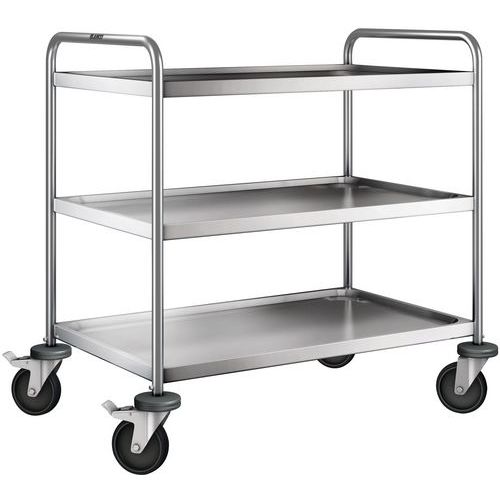 Carrello inox con 3 ripiani peso: 20 kg Alt. tot.: 950 mm,