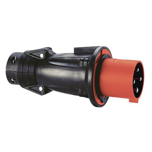 Spina dritta 3P+T 63 A 400 V gomma,