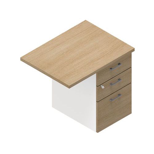 Estensione con cassettiera IDEA Lungh. 80 x Prof. 60 cm rovere,