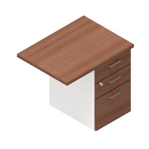 Estensione con cassettiera IDEA Lungh. 80 x Prof. 60 cm noce,