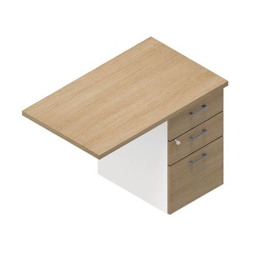 Estensione con cassettiera IDEA Lungh. 100 x Prof. 60 cm rovere,