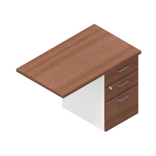 Estensione con cassettiera IDEA Lungh. 100 x Prof. 60 cm noce,