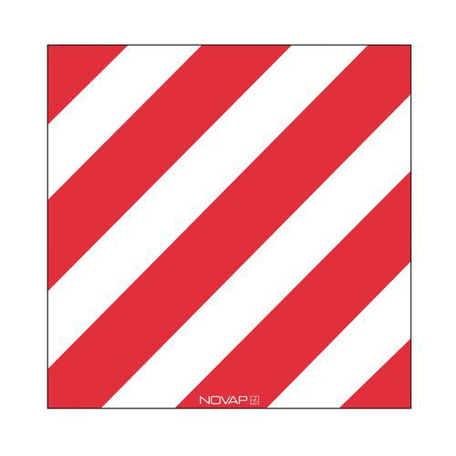 Pannello bicolore rosso/bianco senza occhielli standard,