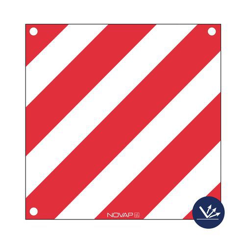 Pannello bicolore rosso/bianco con occhielli classe 2,