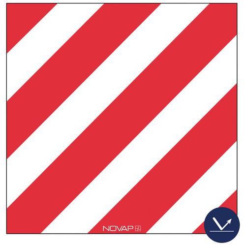 Pannello bicolore rosso/bianco senza occhielli classe 1,