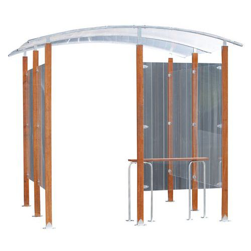 RIPARO PER FUMATORI DESIGN 4M² APPOGGIATO A MURO,