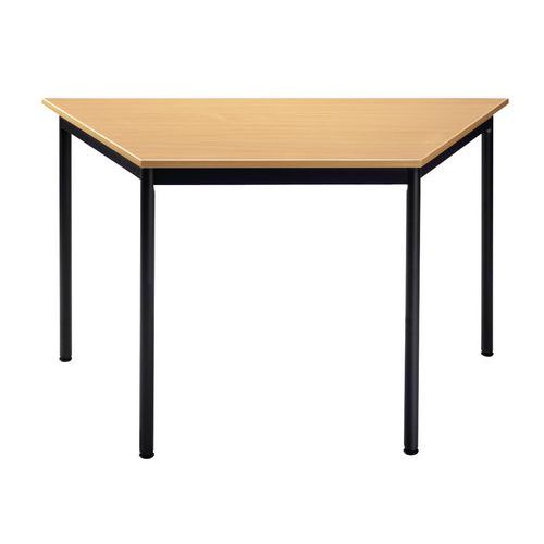 Tavolo da riunione trapezio faggio/gambe rotonde nere,