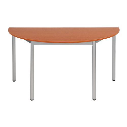 Tavolo da riunione semicircolare diam. 140 ciliegio/gambe rotonde,