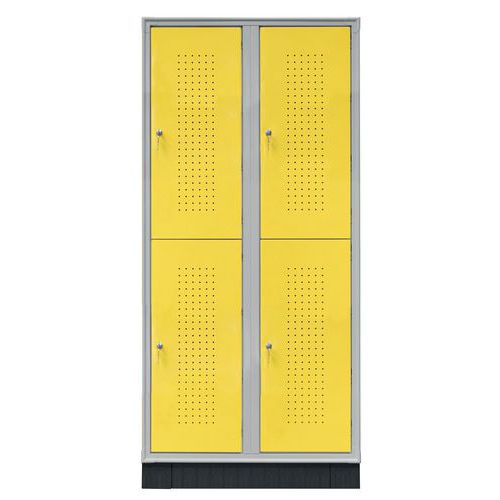Armadio spogliatoio multiscomparto 4 posti 80X50X175h GIALLO,